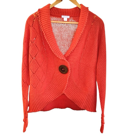 Garnett Hill Sweaters - Garnet Hill Orange Sweater Size Medium